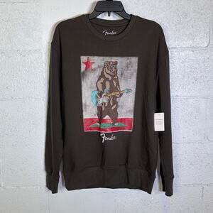 Lucky Brand Men's Fender Bear sweatshirt, brown small $70